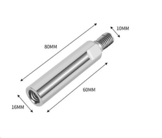 Thanh nối dài máy mài góc ren M10 dài 80mm