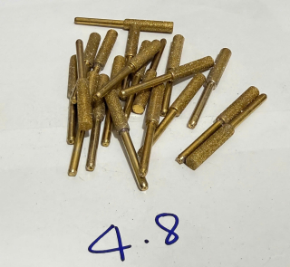 Loại phủ titan - Đầu kim cương hình trụ loại dài (mũi mài lưỡi cưa xích màu vàng loại có phủ titan tăng độ cứng bền, mũi mài khắc đá, thủy tinh, gốm sứ, kim loại hình trụ màu vàng)