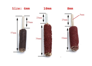 Đầu chà nhám dạng cuộn loại dài cốt 3mm đầu 6mm 8mm 10mm