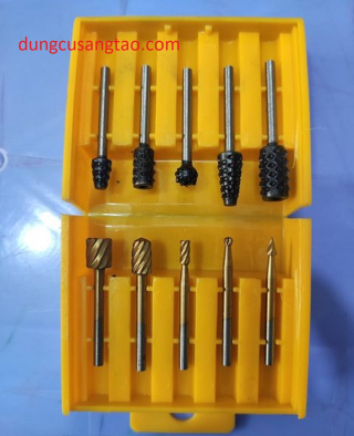 Bộ 10 mũi lũa, chạm, khắc gỗ nhựa