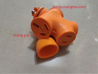 Ổ cắm đúc cao su chống sốc, chống giật (2 chấu-3 chấu)