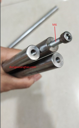 Thanh trượt D 16mm L430mm (lỗ ren M6)
